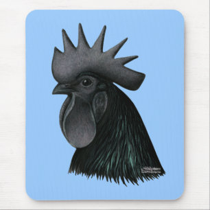 Ayam Cemani Rooster Head Mousepad