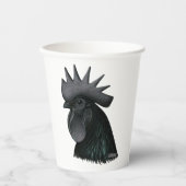 Ayam Cemani Rooster Head Pappbecher (Vorderseite)