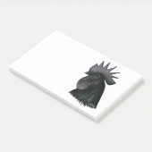 Ayam Cemani Rooster Head Post-it Klebezettel (angewinkelt)