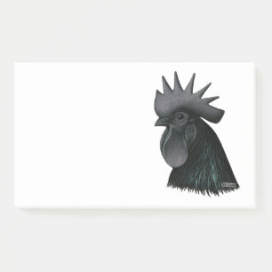 Ayam Cemani Rooster Head Post-it Klebezettel