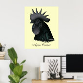 Ayam Cemani Rooster Head Poster (Heimbüro)