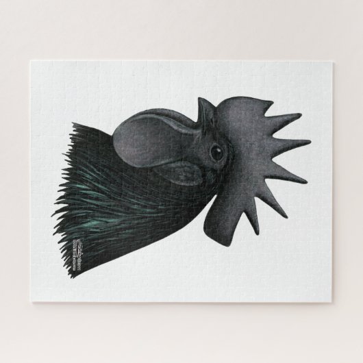 Ayam Cemani Rooster Head Puzzle (Horizontal)