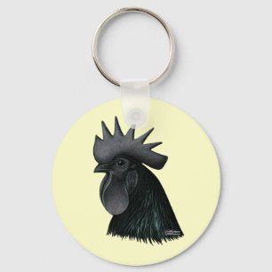 Ayam Cemani Rooster Head Schlüsselanhänger