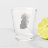Ayam Cemani Rooster Head Schnapsglas (Rückseite)