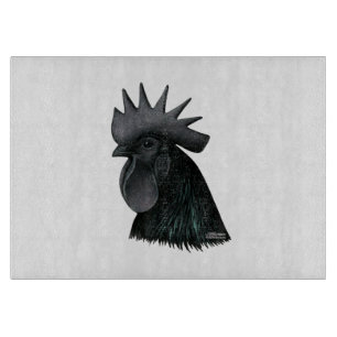 Ayam Cemani Rooster Head Schneidebrett