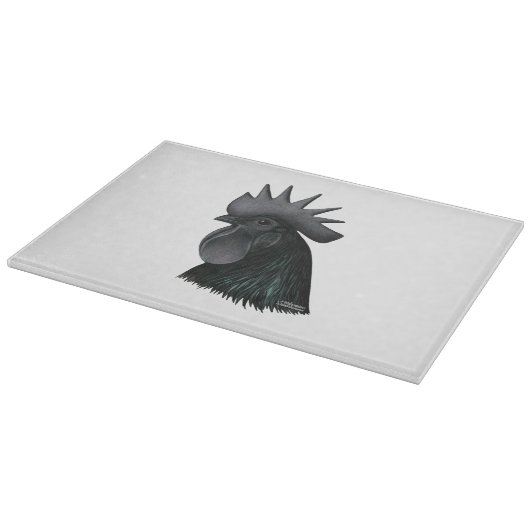 Ayam Cemani Rooster Head Schneidebrett (Ecke)