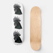 Ayam Cemani Rooster Head Skateboard (Vorderseite)