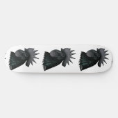 Ayam Cemani Rooster Head Skateboard (Horizontal)