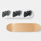 Ayam Cemani Rooster Head Skateboard (Horizontal)