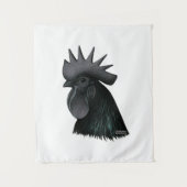 Ayam Cemani Rooster Head Wandteppich (Vorderseite)