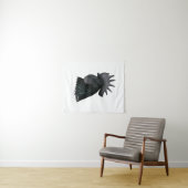 Ayam Cemani Rooster Head Wandteppich (Beispiel (Horizontal))