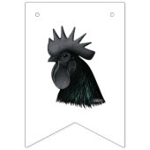 Ayam Cemani Rooster Head Wimpelkette (Erste Fahne)