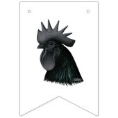 Ayam Cemani Rooster Head Wimpelkette (Dritte Fahne)