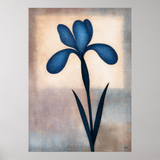 Ayame Blaue Iris Japanische Florale Abstraktion Poster