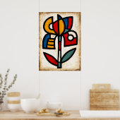 Ayame Iris Tribal Abstraktion Poster (Küche)