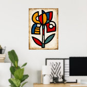 Ayame Iris Tribal Abstraktion Poster (Heimbüro)