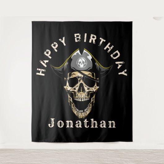 Aye Aye Pirate Skull Wandteppich (Vorderseite)