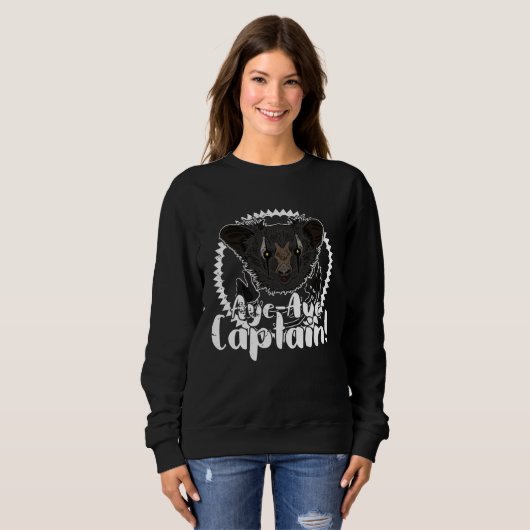 Aye Aye Primates Lemurs Madagascar Sweatshirt (Vorne ganz)