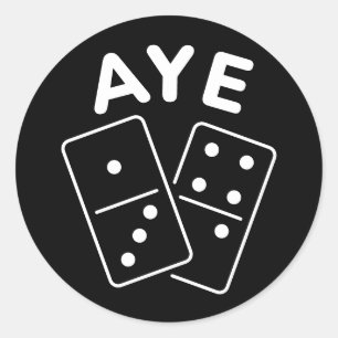 'Aye Domino' K-Pop Boygroup Meme Quote Runder Aufkleber