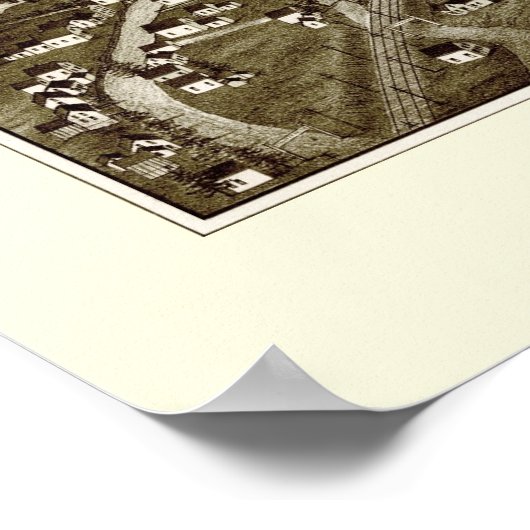 Ayer, MA Panoramic Map - 1886 Poster (Ecke)