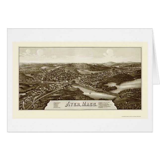 Ayer, panoramische Karte MAs - 1886 (Vorderseite (Horizontal))