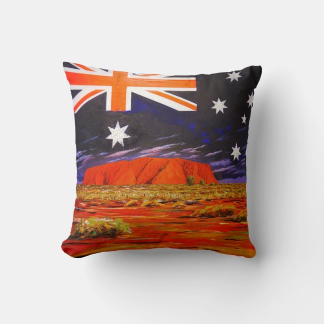 Ayers Felsen-Australierflagge Kissen (Vorderseite)