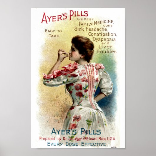 Ayers Pillen Vintage Werbung Poster (Vorne)
