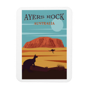 Ayers Rock, Australia Travel Poster Magnet