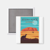 Ayers Rock Australia, Uluru Travel Poster Magnet (Vorderseite/Rückseite)