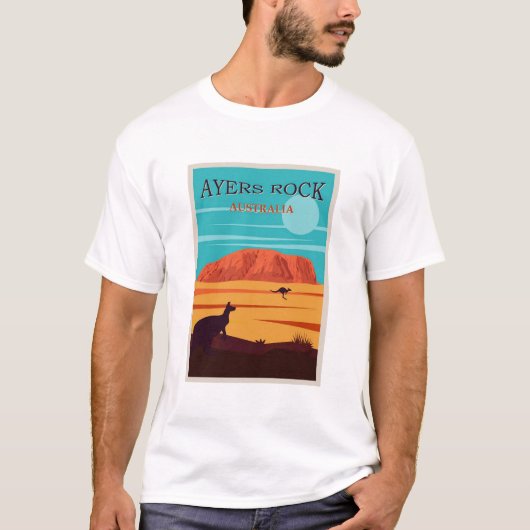 Ayers Rock Australia, Uluru Travel Poster T-Shirt (Vorderseite)