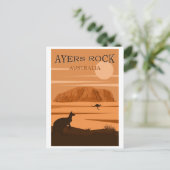 Ayers Rock Australia Vintage Travel Poster Postkarte (Stehend Vorderseite)