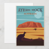 Ayers Rock Australien Vintage Reise Flat Card (Vorne/Hinten)