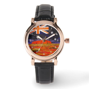 Ayers Rock australische Flagge Armbanduhr