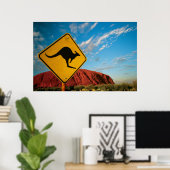 ayers rock kangaroo sign poster (Heimbüro)