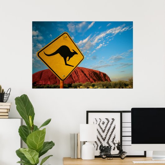 ayers rock kangaroo sign poster (Heimbüro)