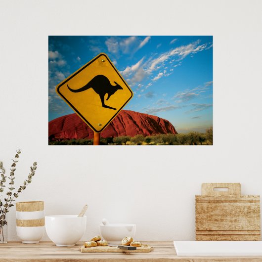 ayers rock kangaroo sign poster (Küche)