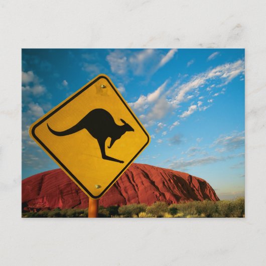 ayers rock kangaroo sign postkarte (Vorderseite)