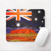 Ayers Rock und australische Flagge Mousepad (Mit Mouse)