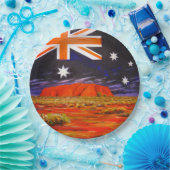 Ayers Rock und australische Flagge Pappteller (Party)