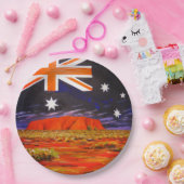 Ayers Rock und australische Flagge Pappteller (Party)