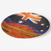 Ayers Rock und australische Flagge Pappteller (Schrägansicht)