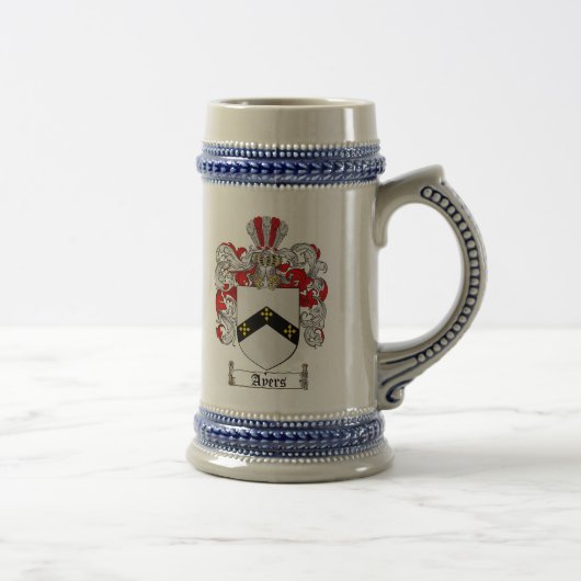 Ayers Wappen Stein/Ayers Familienwappen Bierglas (Rechts)