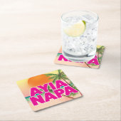 Ayia Napa Holiday Poster Rechteckiger Pappuntersetzer (Vor Ort)