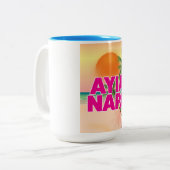 Ayia Napa Holiday Poster Zweifarbige Tasse (Vorderseite Links)