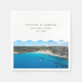 Ayia Napa Wedding Cyprus Custom Cocktail Napkin Serviette