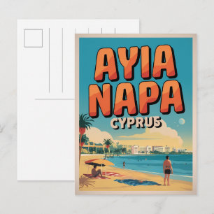 Ayia Napa Zypern, weißer Strand Mittelmeer Geschen Postkarte