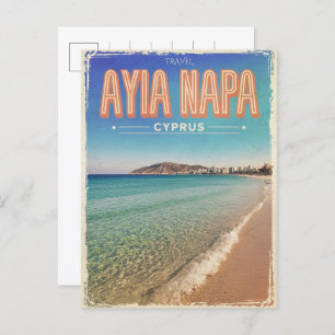 Ayia Napa Zypern, weißer Strand Mittelmeer Geschen Postkarte
