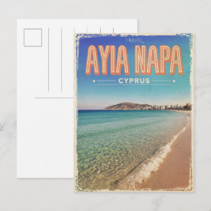 Ayia Napa Zypern, weißer Strand Mittelmeer Geschen Postkarte
