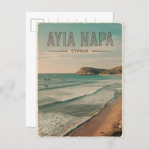 Ayia Napa Zypern, weißer Strand Mittelmeer Geschen Postkarte