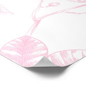 Ayla | Benutzerdefiniertes rosa Teddy-Bär-Kinderzi Poster (Ecke)